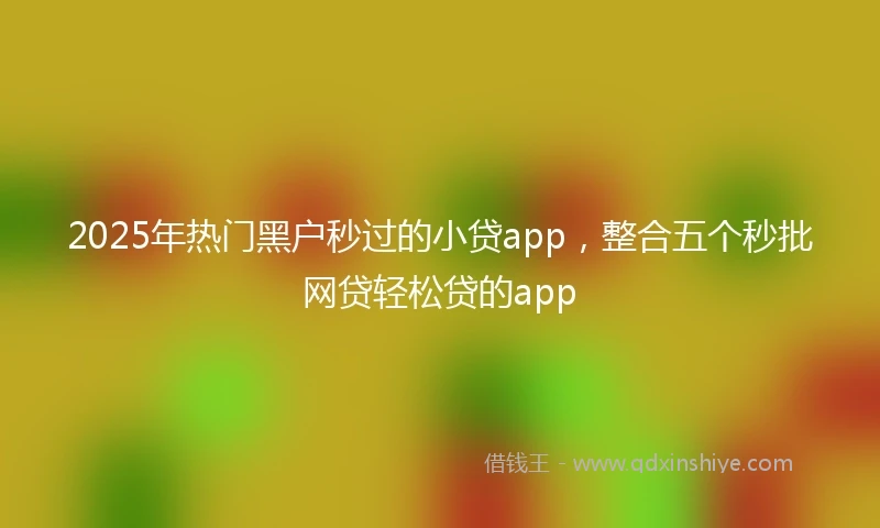 2025年热门黑户秒过的小贷app，整合五个秒批网贷轻松贷的app