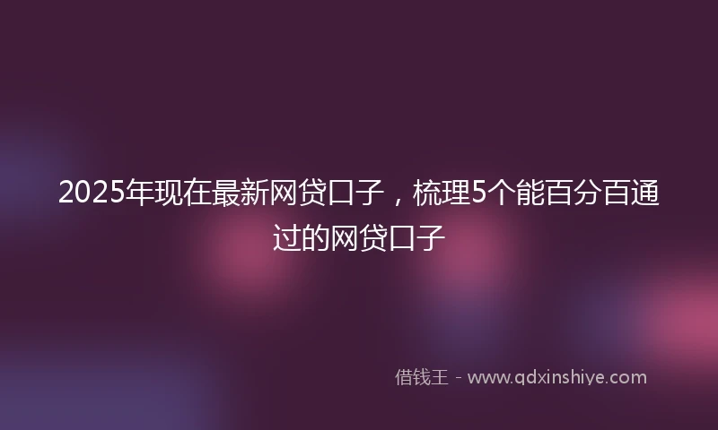 2025年现在最新网贷口子，梳理5个能百分百通过的网贷口子