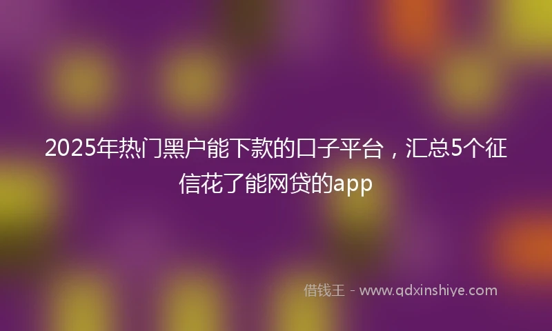 2025年热门黑户能下款的口子平台，汇总5个征信花了能网贷的app