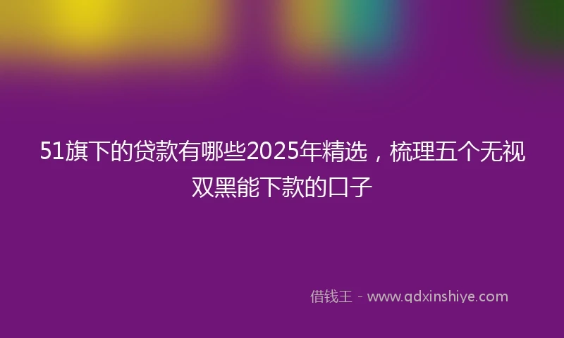 51旗下的贷款有哪些2025年精选，梳理五个无视双黑能下款的口子