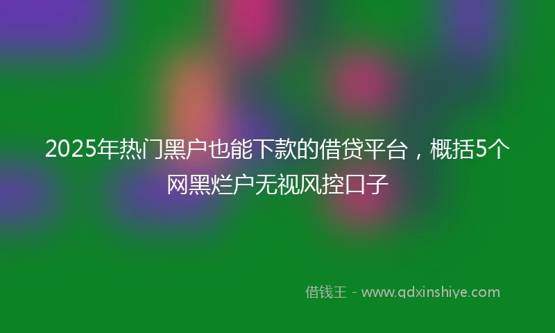 2025年热门黑户也能下款的借贷平台，概括5个网黑烂户无视风控口子