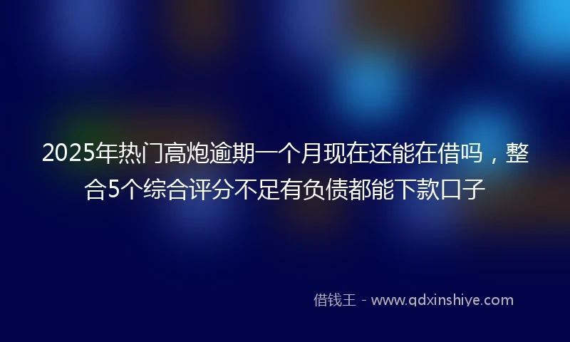 2025年热门高炮逾期一个月现在还能在借吗，整合5个综合评分不足有负债都能下款口子