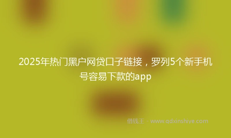 2025年热门黑户网贷口子链接，罗列5个新手机号容易下款的app