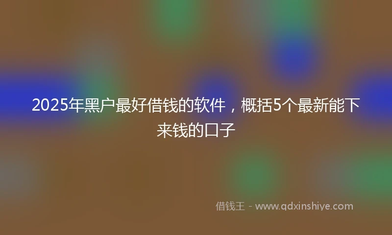 2025年黑户最好借钱的软件，概括5个最新能下来钱的口子