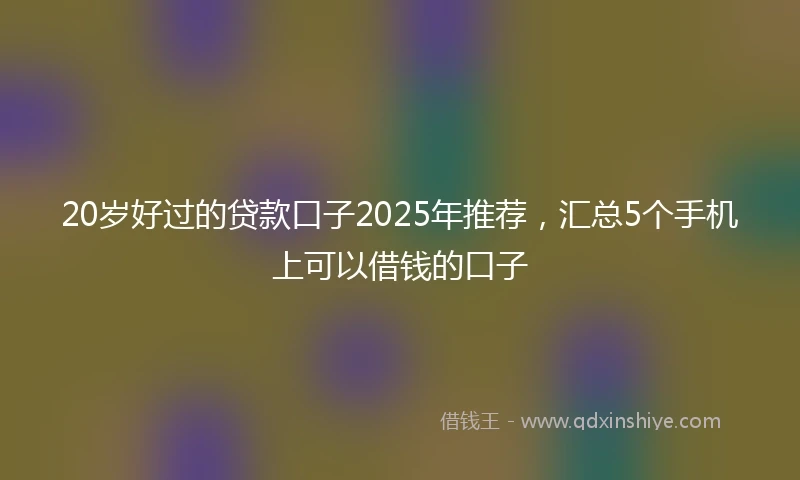 20岁好过的贷款口子2025年推荐，汇总5个手机上可以借钱的口子