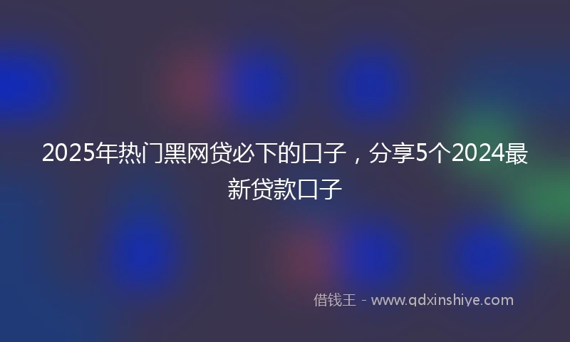 2025年热门黑网贷必下的口子，分享5个2024最新贷款口子