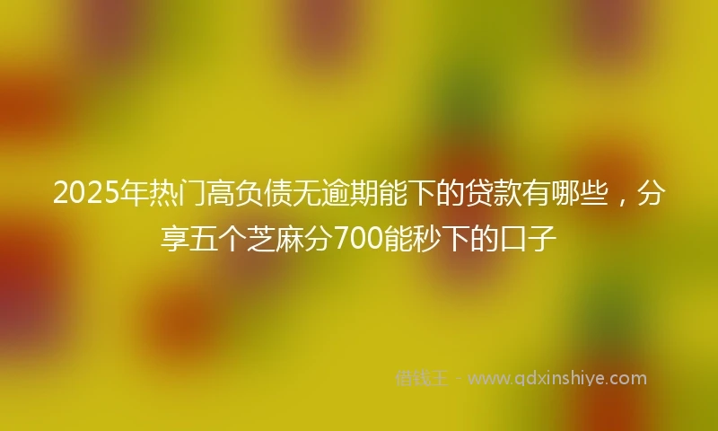 2025年热门高负债无逾期能下的贷款有哪些，分享五个芝麻分700能秒下的口子