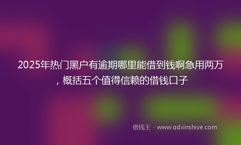 2025年热门黑户有逾期哪里能借到钱啊急用两万，概括五个值得信赖的借钱口子