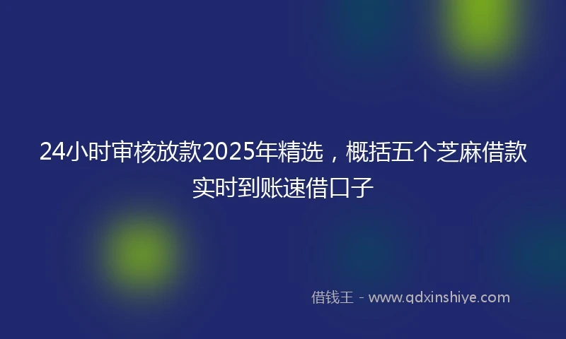 24小时审核放款2025年精选，概括五个芝麻借款实时到账速借口子