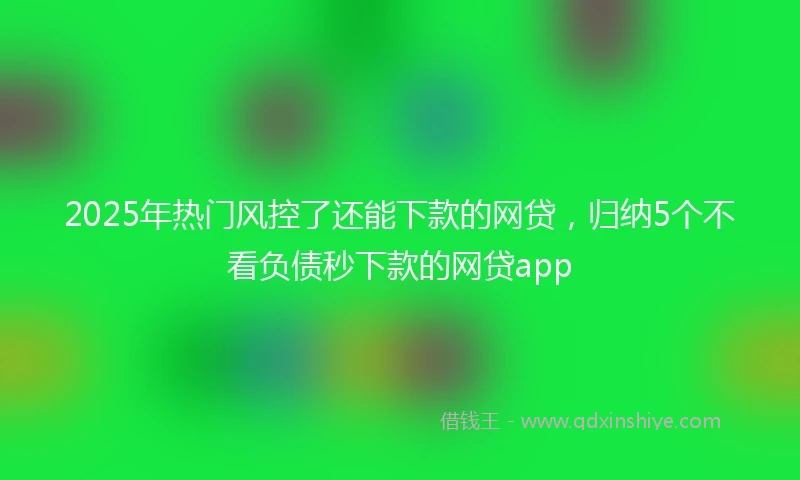 2025年热门风控了还能下款的网贷，归纳5个不看负债秒下款的网贷app