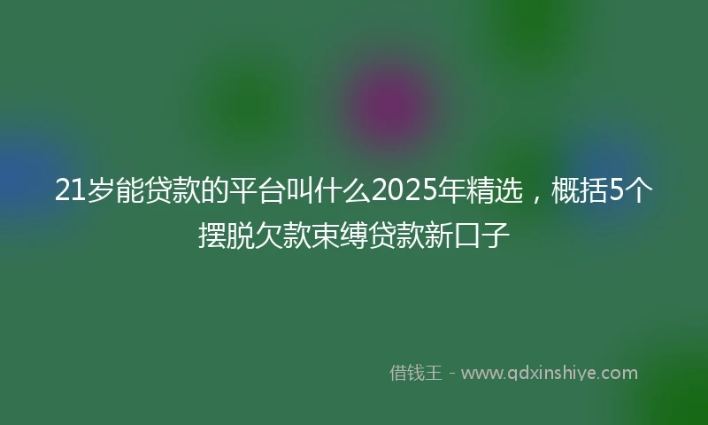 21岁能贷款的平台叫什么2025年精选，概括5个摆脱欠款束缚贷款新口子