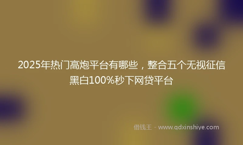 2025年热门高炮平台有哪些，整合五个无视征信黑白100%秒下网贷平台