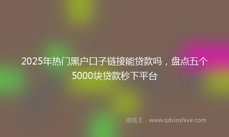 2025年热门黑户口子链接能贷款吗，盘点五个5000块贷款秒下平台