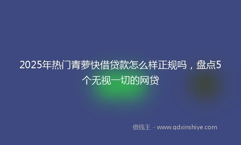 2025年热门青萝快借贷款怎么样正规吗，盘点5个无视一切的网贷