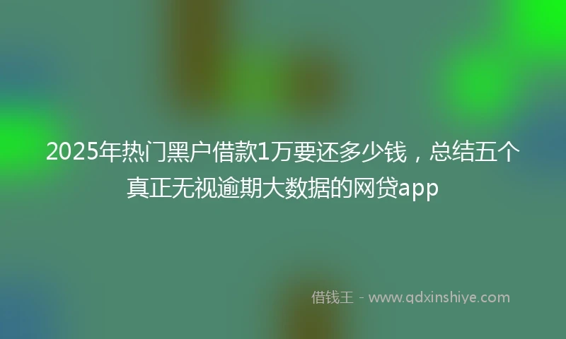 2025年热门黑户借款1万要还多少钱，总结五个真正无视逾期大数据的网贷app