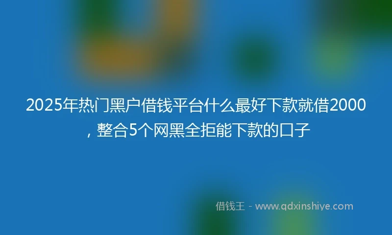 2025年热门黑户借钱平台什么最好下款就借2000，整合5个网黑全拒能下款的口子
