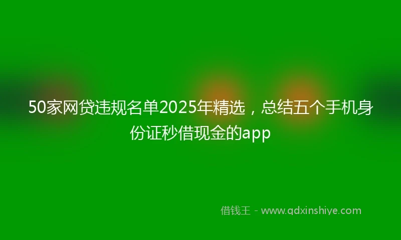 50家网贷违规名单2025年精选，总结五个手机身份证秒借现金的app