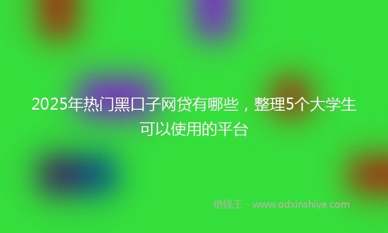 2025年热门黑口子网贷有哪些,整理5个大学生可以使用的平台