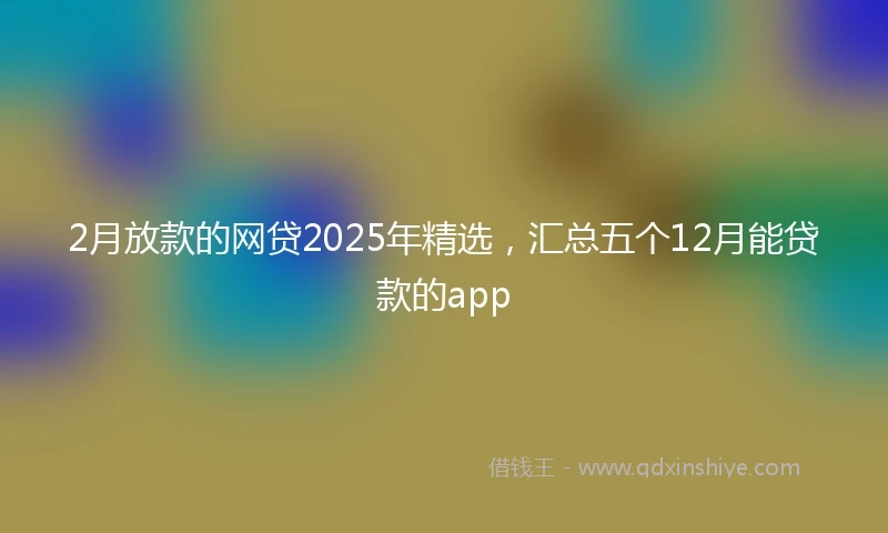 2月放款的网贷2025年精选，汇总五个12月能贷款的app
