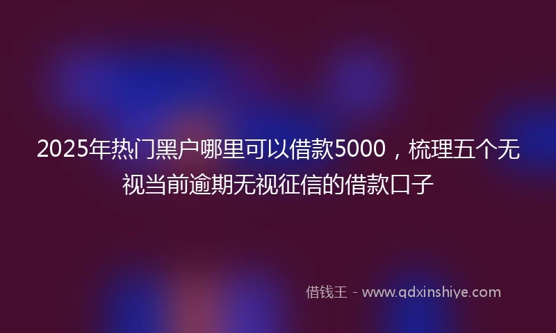 2025年热门黑户哪里可以借款5000，梳理五个无视当前逾期无视征信的借款口子