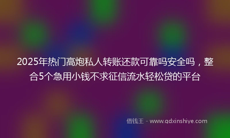 2025年热门高炮私人转账还款可靠吗安全吗，整合5个急用小钱不求征信流水轻松贷的平台