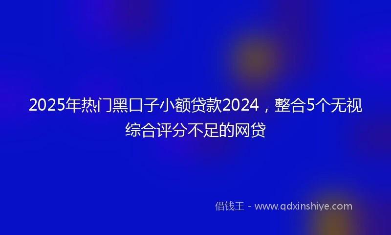 2025年热门黑口子小额贷款2024，整合5个无视综合评分不足的网贷