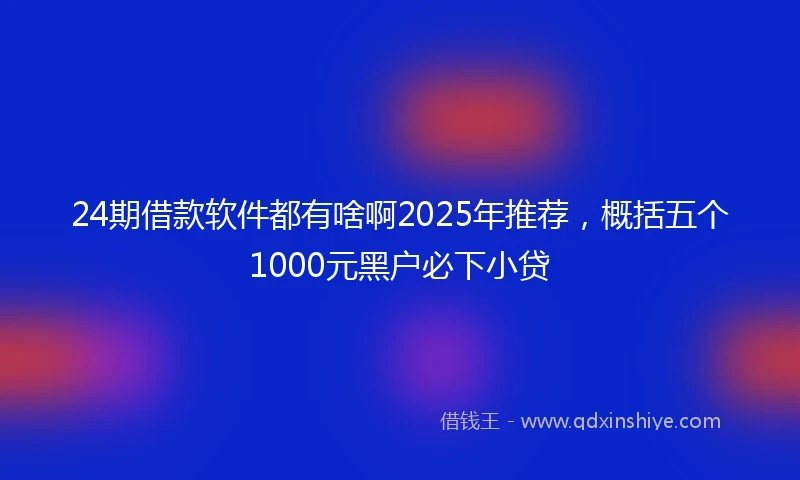 24期借款软件都有啥啊2025年推荐，概括五个1000元黑户必下小贷