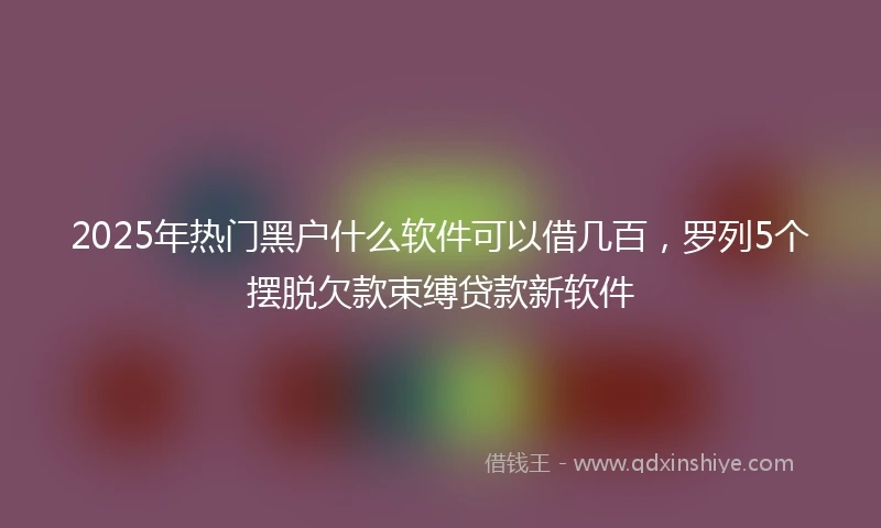 2025年热门黑户什么软件可以借几百，罗列5个摆脱欠款束缚贷款新软件