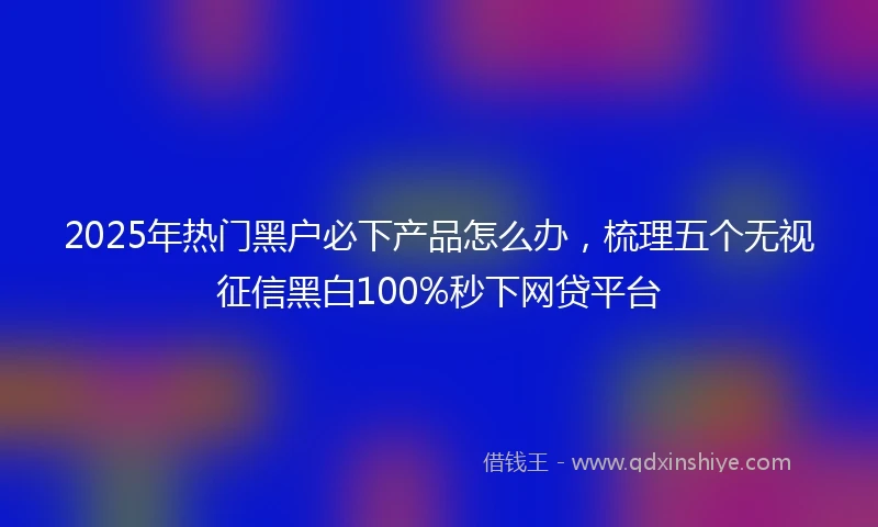 2025年热门黑户必下产品怎么办，梳理五个无视征信黑白100%秒下网贷平台