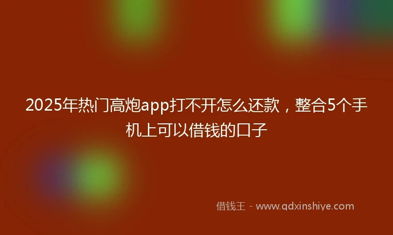 2025年热门高炮app打不开怎么还款，整合5个手机上可以借钱的口子