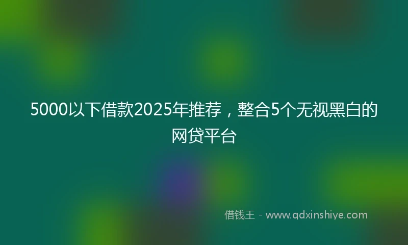 5000以下借款2025年推荐，整合5个无视黑白的网贷平台