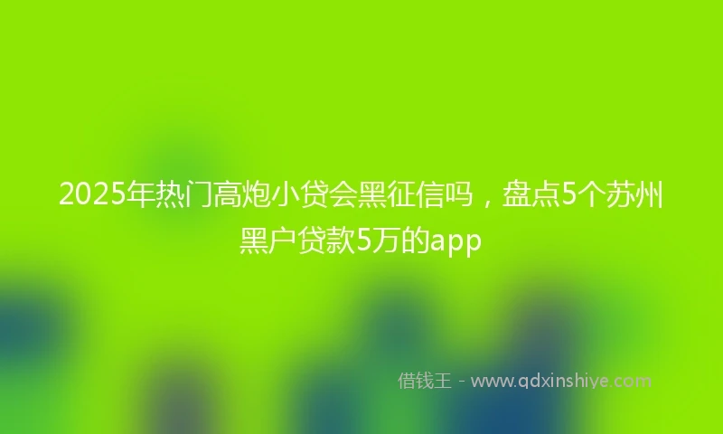 2025年热门高炮小贷会黑征信吗，盘点5个苏州黑户贷款5万的app