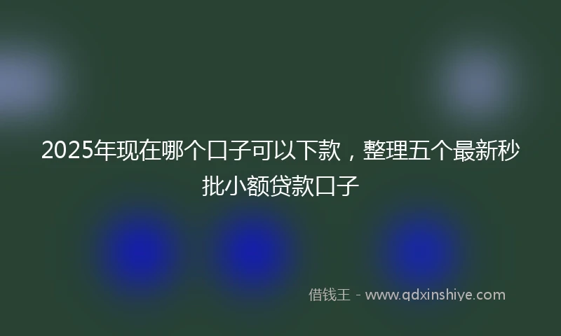 2025年现在哪个口子可以下款，整理五个最新秒批小额贷款口子