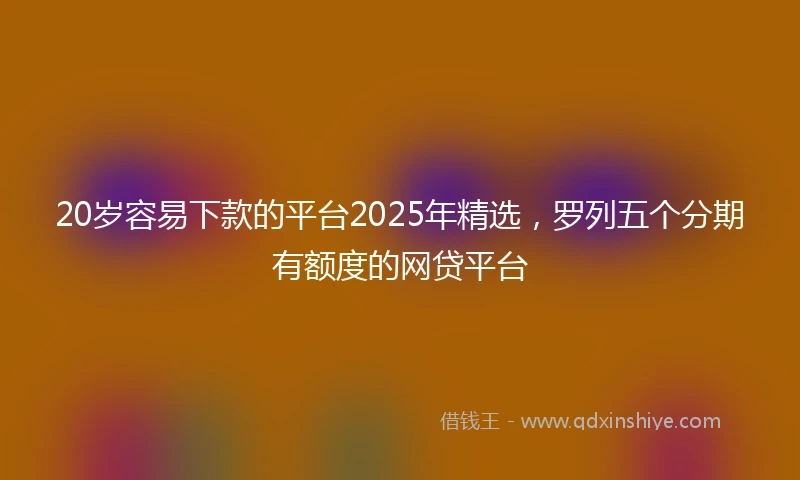 20岁容易下款的平台2025年精选，罗列五个分期有额度的网贷平台