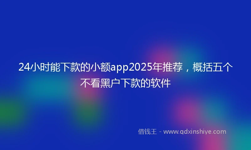 24小时能下款的小额app2025年推荐，概括五个不看黑户下款的软件