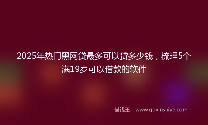 2025年热门黑网贷最多可以贷多少钱，梳理5个满19岁可以借款的软件