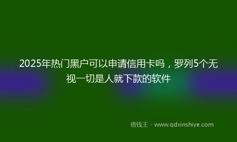 2025年热门黑户可以申请信用卡吗，罗列5个无视一切是人就下款的软件