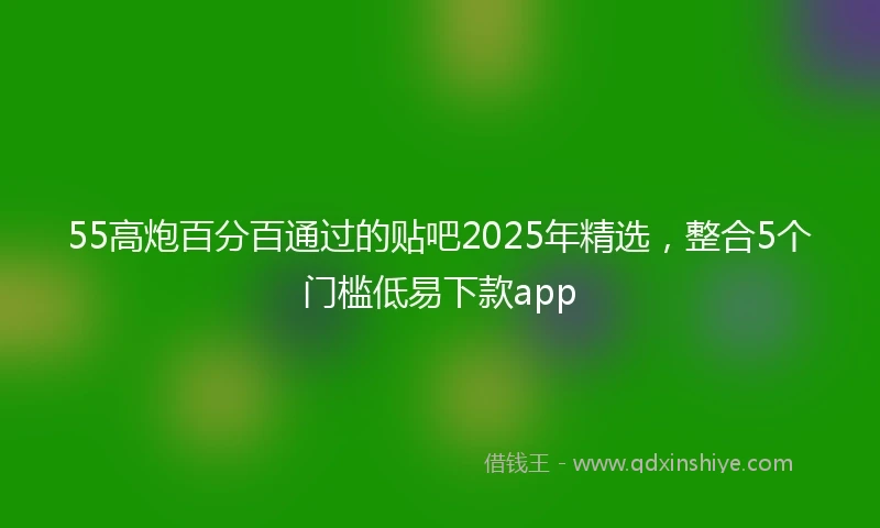 55高炮百分百通过的贴吧2025年精选，整合5个门槛低易下款app
