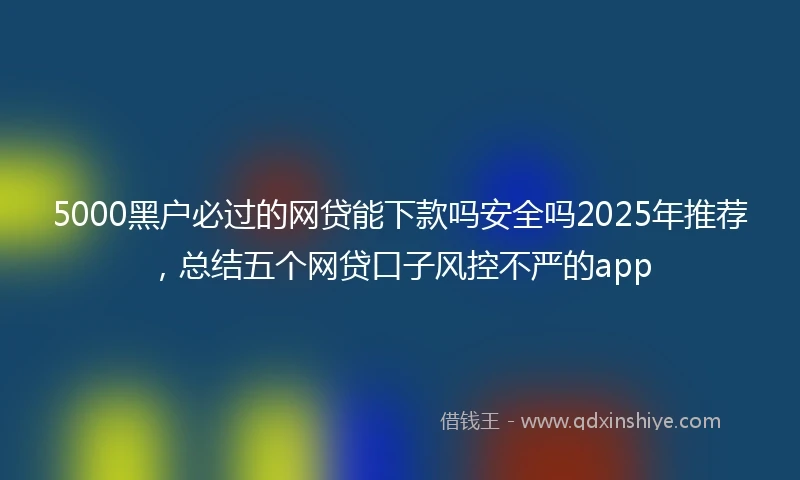 5000黑户必过的网贷能下款吗安全吗2025年推荐，总结五个网贷口子风控不严的app