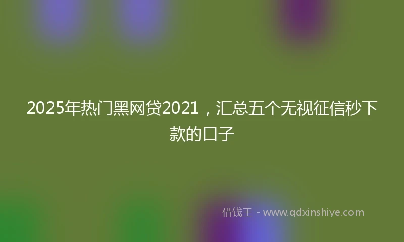 2025年热门黑网贷2021，汇总五个无视征信秒下款的口子