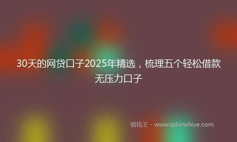 30天的网贷口子2025年精选，梳理五个轻松借款无压力口子