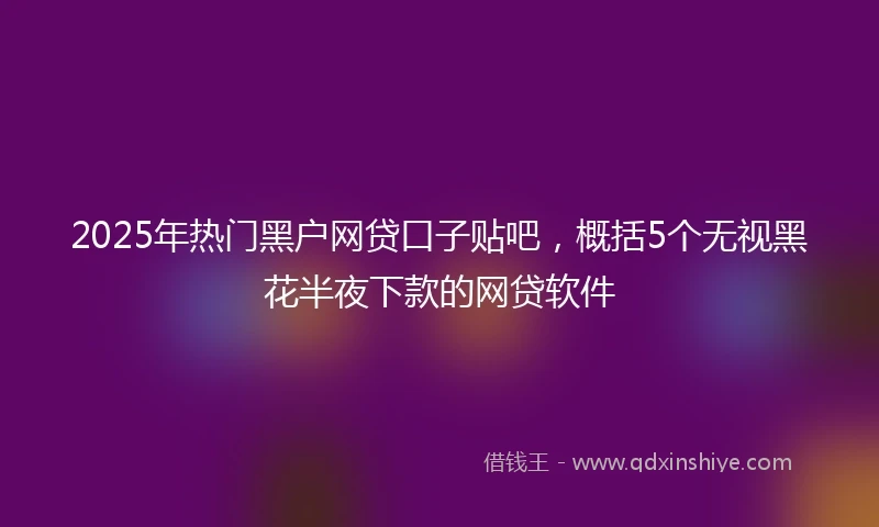 2025年热门黑户网贷口子贴吧，概括5个无视黑花半夜下款的网贷软件