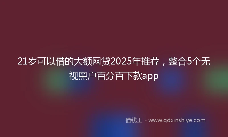 21岁可以借的大额网贷2025年推荐，整合5个无视黑户百分百下款app