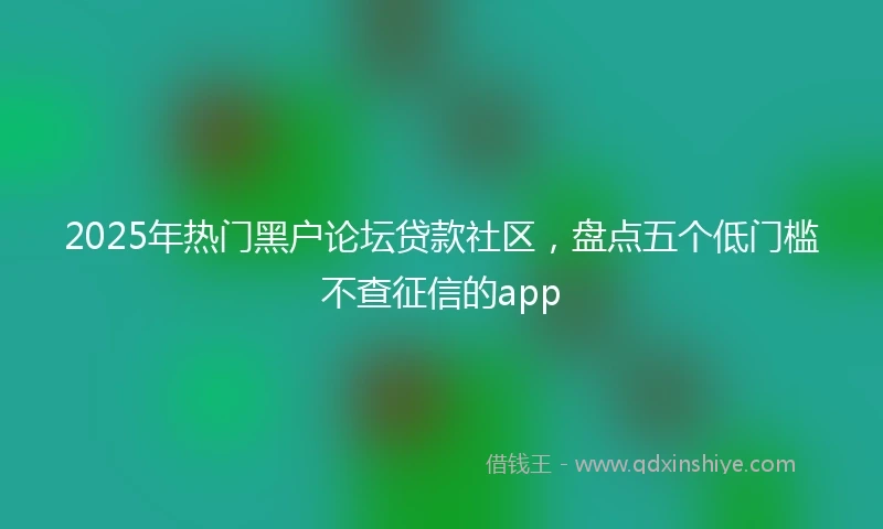 2025年热门黑户论坛贷款社区，盘点五个低门槛不查征信的app