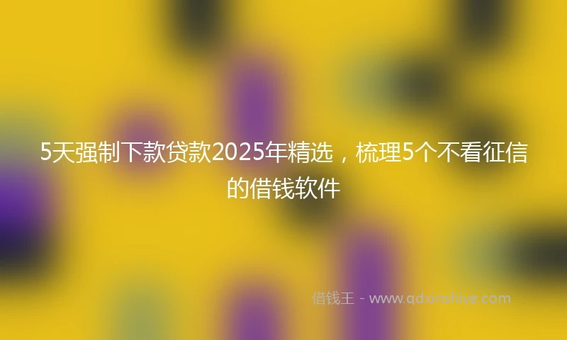 5天强制下款贷款2025年精选，梳理5个不看征信的借钱软件