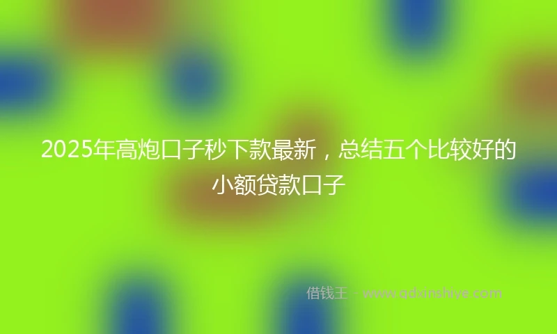 2025年高炮口子秒下款最新，总结五个比较好的小额贷款口子