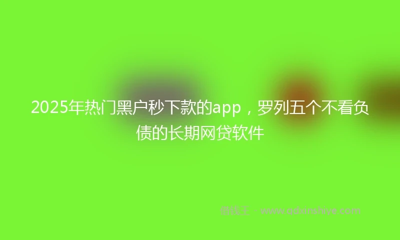 2025年热门黑户秒下款的app，罗列五个不看负债的长期网贷软件