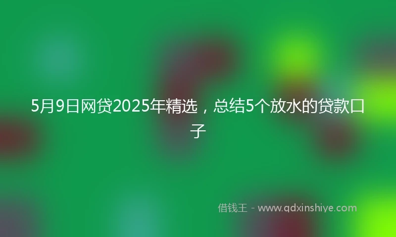 5月9日网贷2025年精选，总结5个放水的贷款口子