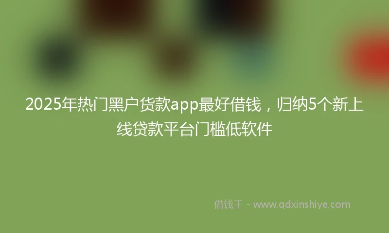 2025年热门黑户货款app最好借钱，归纳5个新上线贷款平台门槛低软件