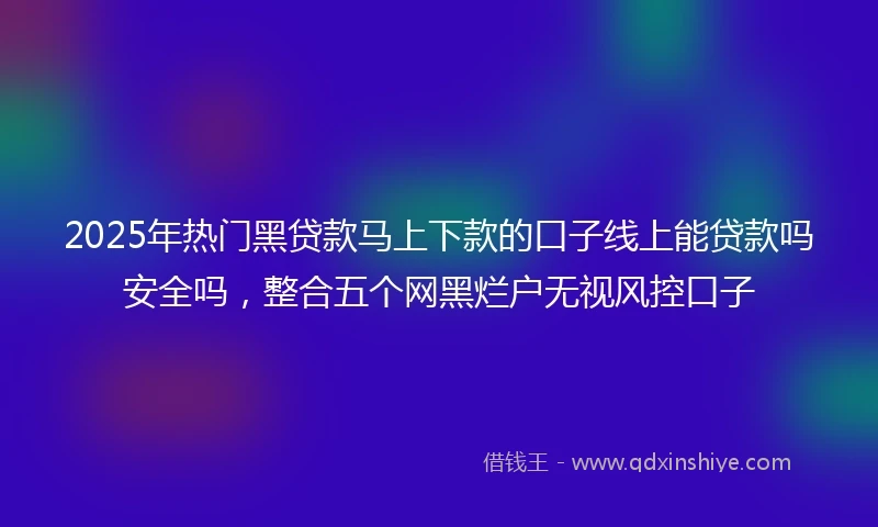 2025年热门黑贷款马上下款的口子线上能贷款吗安全吗，整合五个网黑烂户无视风控口子